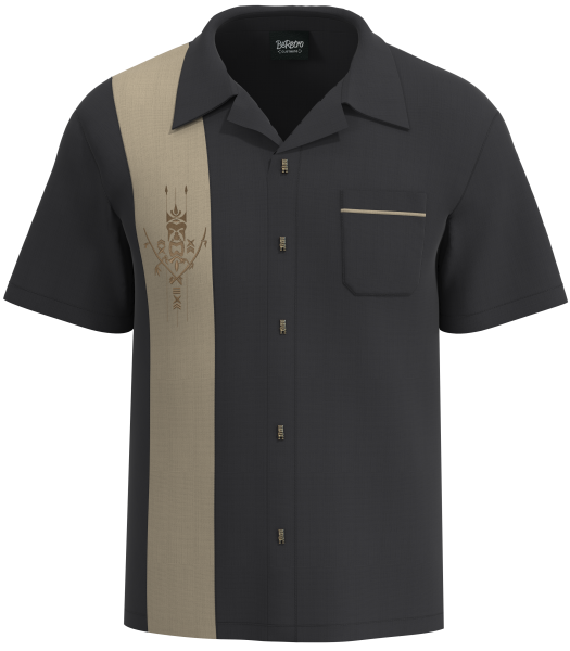 Tiki ‘n Bamboo - Vintage Tiki Lounge Embroidered Bowling Shirt
