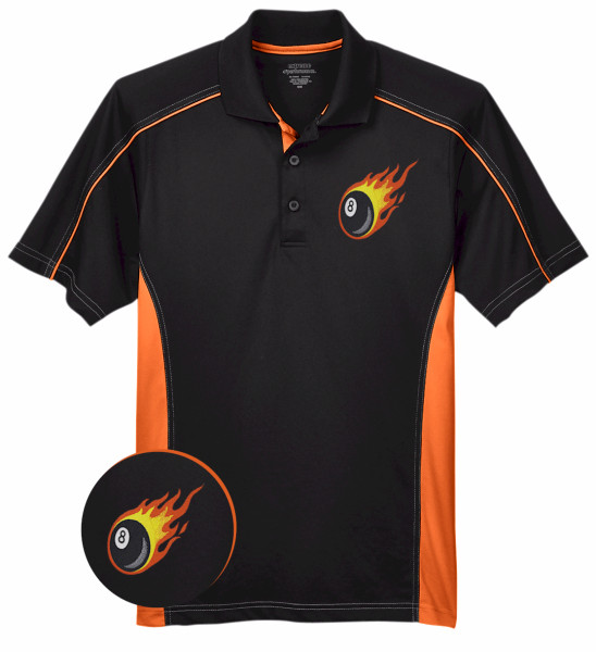 Flaming 8 Ball : Performance Billiards Shirt 