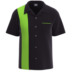 Black & Lime Green Bowling Shirt - Vibrant Teamwear Option