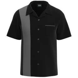 Black & Grey Retro Bowling Shirt