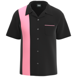 Black & Pink Bowling Shirt - Eye-Catching Retro Design