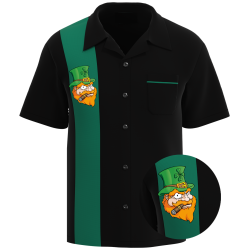 The Leprechaun Novelty Bowling Shirt – Cigar & Shamrock Edition