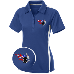 Lady "Patriot Pin Striker" ~ Premium Bowling Polo Embroidered Shirt
