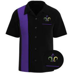 Mardi Gras Embroidered Fleur de Lis Shirt - Limited Edition Polyester