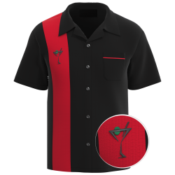 RED HOT MARTINI ~ Stylish Martini Inspired Retro Bowling Shirt