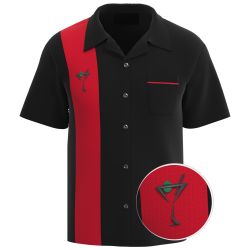 RED HOT MARTINI ~ Stylish Martini Inspired Retro Bowling Shirt