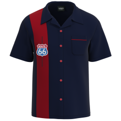 Route 66 - Historic America Inspired Retro Bowling Shirt