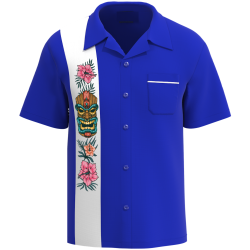 FORBIDDEN ISLAND ~ Exotic Tiki Bowling Shirt