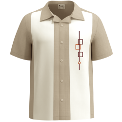 DRAPER - Classic Guayabera Bowling Camp Shirt - Tan, On Sale