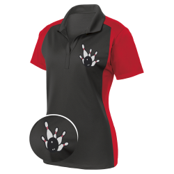 Ladies SMASH-PINS Elite - Short-Sleeve Polo Bowling Shirt