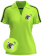 Women's lime green gray bowling team polo shirt - customizable performance short sleeve polo with strike ball and pins logo