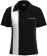Women's Classic Retro Shock Bowling Shirt in Black and White - A professional black and white bowling shirt for customization for bowling teams and corporate events using Fifties style fonts.
