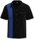 Black with Royal Blank Panel Button Down Bowling Shirt