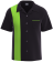 Retro Classic Style Black and Lime Green Bowling Shirts - Matching Men's and Women's set with electric lime panels and solid black backs for team personalization.