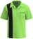 Men's Retro Classic Style Lime Green and Black Bowling Shirt - Vibrant lime green body with sleek black side panels and a solid lime back for custom team branding