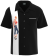 Front view of the Men's Hot Rod Pin-Up shirt showing the classic 1950s camp collar, white racing panel, and premium USA-made construction.