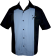 Men's Black & Blue Music Note Shirt - Retro Embroidered Design