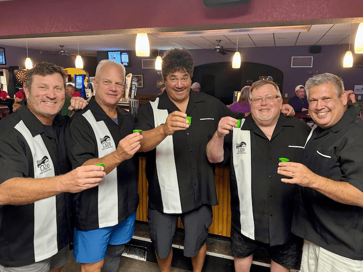 ladd corporate bowling shirts toast